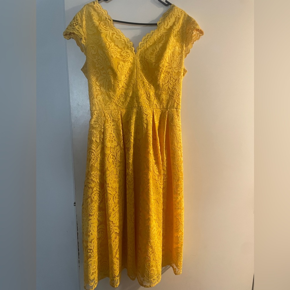 Yellow lace dress. Wore twice